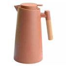 Garrafa Térmica Moderna Para Chá e Café Akita Terracota 1L Cabo Madeira Lehaví
