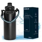 Garrafa Térmica Parede Dupla Com Alça Aço Inox 1L Café Suco Água Academia Passeio Caminhada
