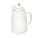 Garrafa Térmica Porcelana Renda Branca e Prata 900ml