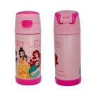 Garrafa Térmica Princesas Disney Zona Criativa 350ml Cute Escritório Academia Caminhada Cor:RosaNome do Desenho:Princes