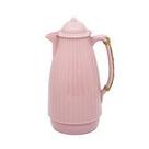 Garrafa Térmica Rosa Com Detalhe em Bambu