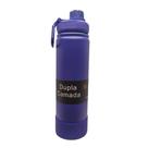 Garrafa Termica Roxa Ameixa Aco Inox 800ML Parede Dupla Isolamento a Vacuo 12hrs