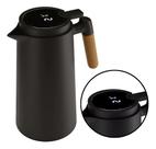 Garrafa Térmica Termometro Digital 1L Café Chá Com Cabo Madeira Garrafa Térmica Termometro Digital 1L Café Chá Com Cabo Madeira