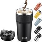 Garrafa Térmica TKK para Café Quente e Gelado 630ml, Tampa com Canudo e Alça