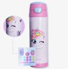Garrafa top handle c/adesivo unicornio 500ml - zona criativa