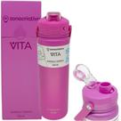 Garrafa Vita Quartzo Térmica 12 Horas Quente Gelada Grande Rosa 700ml Com Alça Trava Segurança -