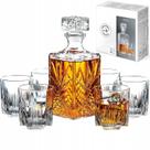 Garrafa Whisky Licor Bar 1L Vidro + Kit Jogo Copos 280ml 6un