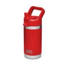 Garrafa YETI Rambler Jr. 350 ml para crianças com boné de palha Canyon Red Garrafa YETI Rambler Jr. 350 ml para crianças com boné de palha Canyon Red