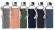Garrafas de água de vidro Epica 540ml, conjunto reutilizável de 6 com mangas