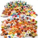 Garrafas de comida e bebida em miniatura, brinquedos, 100 unidades para casa de bonecas