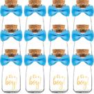 Garrafas de leite de vidro Ethisa Small 12 Pack It's a Boy com fitas