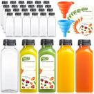 Garrafas de suco AOZITA 360ml de plástico reutilizável com tampas, pacote com 24