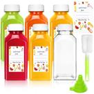 Garrafas de suco de plástico Leaflai, 6 unidades, tampas invioláveis de 240 ml