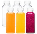 Garrafas de suco de plástico Norcalway 12 onças (360 mL) com tampas x6