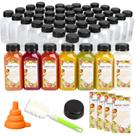 Garrafas de suco de plástico TOMNK 100 unidades de 240 mL com tampas e rótulo Garrafas de suco de plástico TOMNK 100 unidades de 240 mL com tampas e rótulo