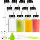Garrafas de suco de plástico ztarraum 8 onças/240 ml (12 unidades) com acessórios