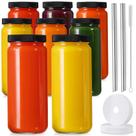 Garrafas de suco de vidro AOZITA 480 ml com 2 canudos e 2 tampas, pacote com 8