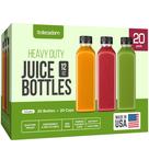 Garrafas de suco DECADORN 355 ml, 20 unidades com tampas, geladeira sem BPA