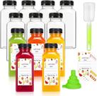 Garrafas de suco Leaflai, pacote com 12, 355 ml, à prova de vazamentos e reutilizáveis