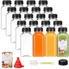Garrafas de suco SUPERLELE, 20 unidades de plástico de 240 ml com tampas reutilizáveis