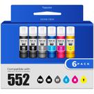 Garrafas de tinta Topcolor 552, pacote com 6 unidades, ET-8550, ET-8500, substituição Garrafas de tinta Topcolor 552, pacote com 6 unidades, ET-8550, ET-8500, substituição