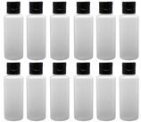 Garrafas de viagem APAK GOODS 60 ml com tampas giratórias (tampa preta) x12