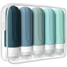 Garrafas de viagem CHEODIN 90mL, pacote com 5, bolsa de higiene de silicone