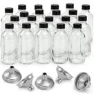 Garrafas de vidro AOZITA 120mL com tampas e funis, pacote com 20