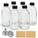 Garrafas de vidro AOZITA 120mL com tampas e funis, pacote com 6