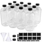 Garrafas de vidro PINIWON Boston Round 480 ml com tampas, pacote com 12