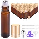 Garrafas rolantes PrettyCare, vidro âmbar de 10 ml, pacote com 60 acessórios