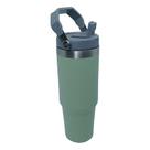 Garrafinha De Agua Escolar Infantil Com Canudo 900ml INOX