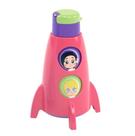 Garrafinha de Foguete Infantil com Janelinhas 320ml Rosa