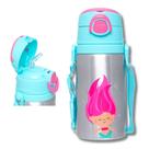 Garrafinha em Alumínio Buba Animal Fun Silicone Infantil 450ml para Escola Passeios com Alça