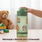 Garrafinha Infantil de Capivara Fofa Escolar 550ml Menino Menina