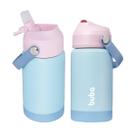 Garrafinha Térmica Infantil Escolar Kids Parede Dupla Inox Canudo 360ml Buba