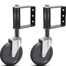 Gate Wheels Ronlap para portão de madeira 250 kg 12 cm, pacote com 2 unidades, preto