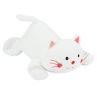 Gato Branco Deitado 30cm - Pelúcia