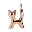 Gato Cerâmica Rosê Cauda Ereta 10.5cm Gato Cerâmica Rosê Cauda Ereta 10.5cm