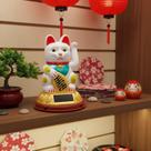 Gato Da Sorte Maneki Neko Decorativo De Plástico