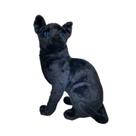 Gato de pelúcia realista sentado 35cm