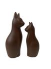 Gato Decorativo Marrom De Cerâmica Gato Decorativo Marrom De Cerâmica
