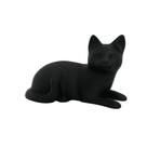 Gato deitado preto 3D - 15 cm