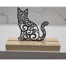 Gato Gatinho em MDF para Decoração com Base de Pinus Letreiro Enfeite Gato Gatinho em MDF para Decoração com Base de Pinus Letreiro Enfeite