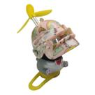 Gato Gatinho Guidao Bike Moto Luzes Som Buzina Capacete Fofo Motocicleta Sinalizaçao Passeio Bicicleta Segurança Led