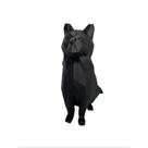 Gato geométrico preto 3D - 15 cm