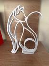 Gato Moderno Silhueta Estilizada 21cm - Decoração Elegante Gato Moderno Silhueta Estilizada 21cm - Decoração Elegante