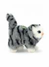 Gato Realista Pelúcia Cinza Listra Decoração Com Som Miau Gato Realista Pelúcia Cinza Listra Decoração Com Som Miau
