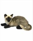 Gato Siamês Deitado Pelúcia Tamanho Real Perfeito 40cm-Fizzy