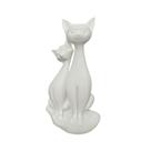 Gatos sentados brancos 3D - 13 cm Gatos sentados brancos 3D - 13 cm